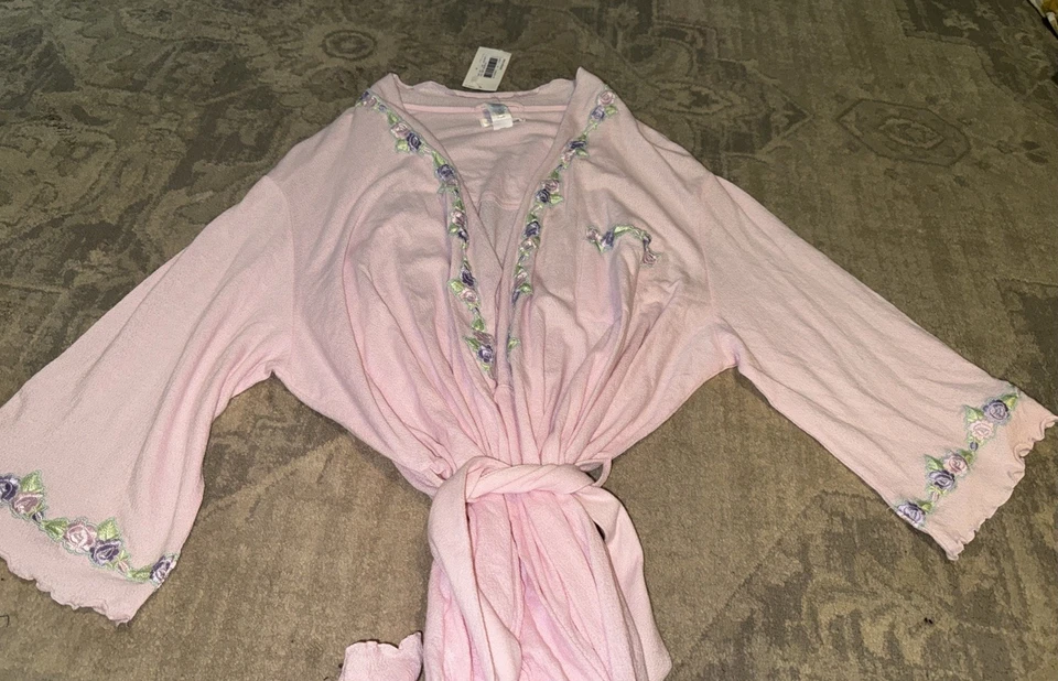 Novo Cabernet Tamanho XL X-Grande Roupão Casa Gravata Rosa Claro Feminino Peso Leve - Imagem 3 de 4