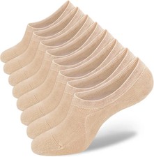 Womens No Show Socks 4-8 Pairs Ondo Low Cut Non-Slip Socks Invisible Cotton