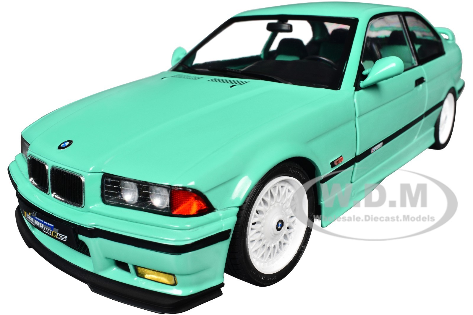 1991 BMW E36 M3 "SOLIDO WORKS" MINT GREEN 1/18 DIECAST CAR BY SOLIDO S1803916