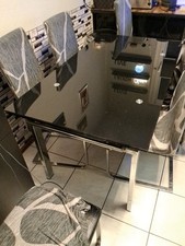 Schwarzer Glastisch  140cm Ausziehbar Bis 160cm Gebrauchspuren Selbstabholer VB