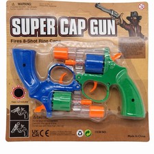 Super Cap Gun Toy 8 Shot Ring Caps Kids Role Play Sound Action Toy