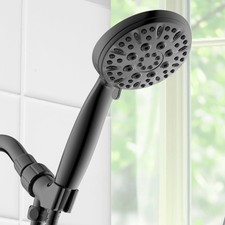 Handheld Shower Head Matte Black 6 Spray Modes High Pressure 59in Hose