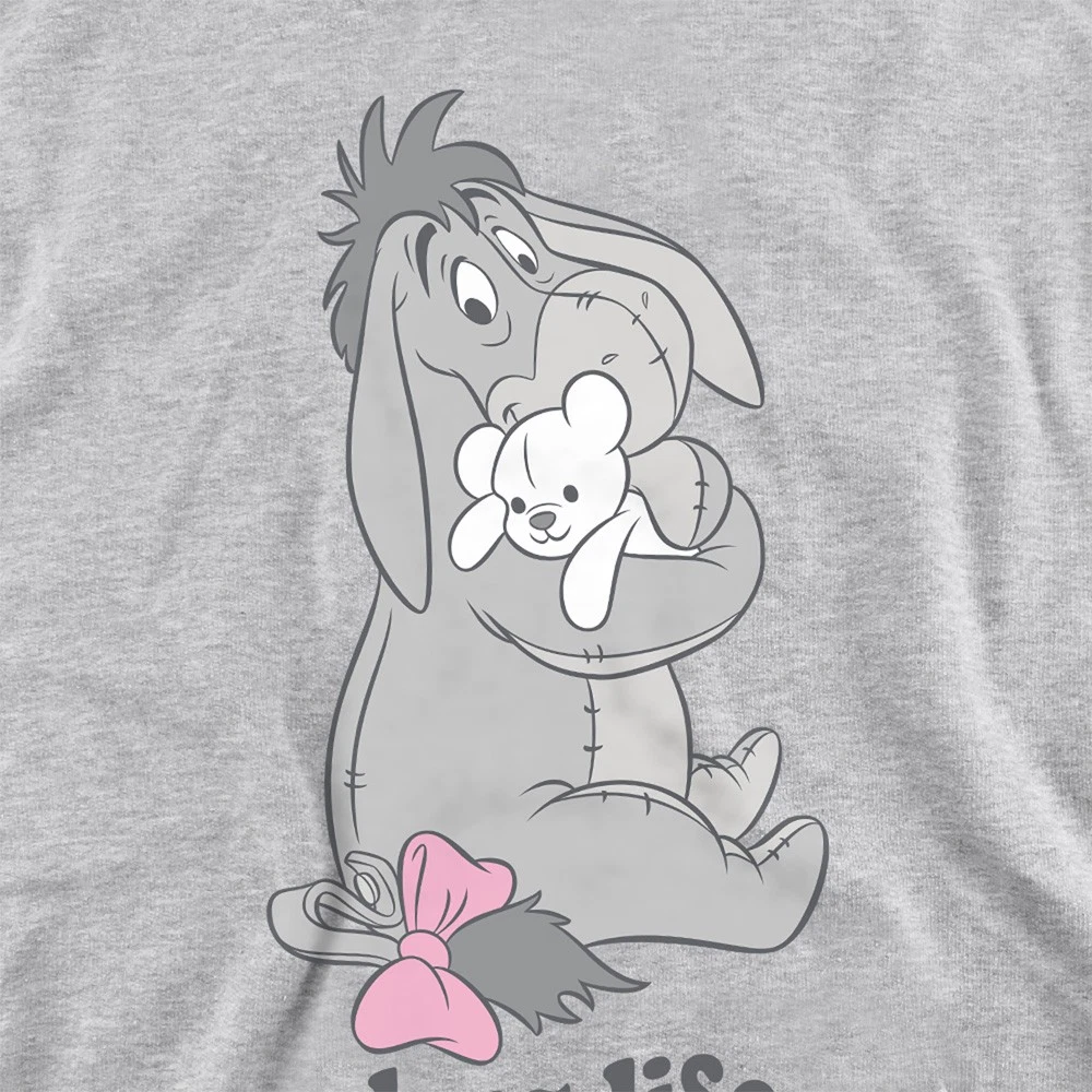 Winnie The Pooh Eeyore Hug Life Felpa con Cappuccio per Bambini San Valentino Grigio 5 13 Anni