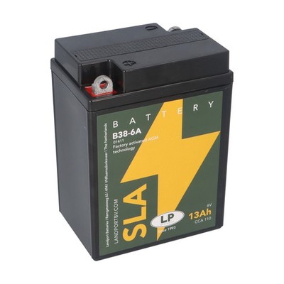 LANDPORT B38-6A SLA Batterie 6V 13Ah 117x82x160mm für Triumph T100 T120 T140 TR6
