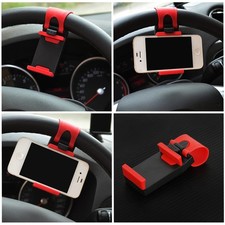 Car Steering Wheel Phone Mount Clip Holder - Universal Adjustable Smart Grip