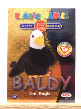 TY Beanie Babies BBOC Card - Series 2 Birthday (Silver) Baldy the Eagle