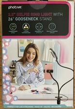 Photive 3.5  Selfie Ring Light with 26  Gooseneck Universal Fit Stand