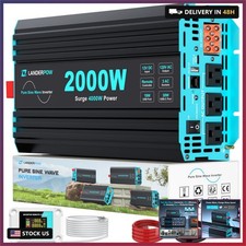 2000 Watt Inverter, 12V DC to 120V AC Pure Sine Wave 4000W Surge