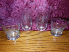 Princess House Heritage Etched Crystal 2 Juice Glasses & 2 other Bar or Punch