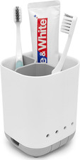 Detachable Plastic Toothbrush Holder with 3 Slots for Easy Cleaning Grey 