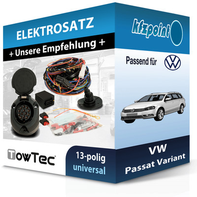 TOWTEC E-Satz 13polig universell passend für VW Passat Variant PKW incl. manual