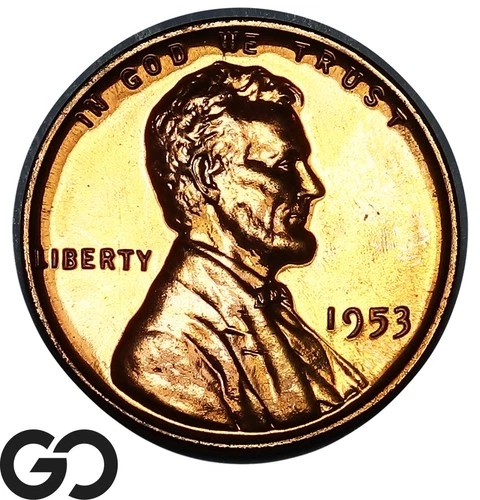 1953 Lincoln Cent Wheat Penny, RED PROOF, Solid Gem PR RD