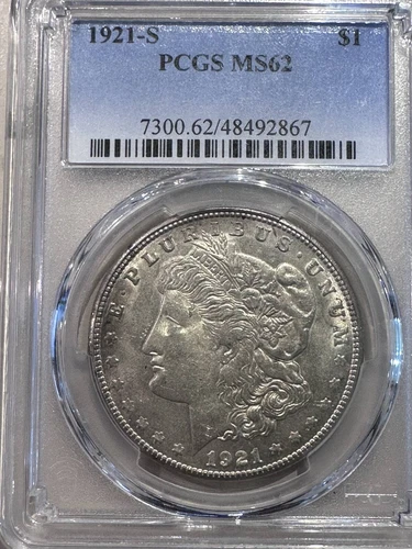 1921 S Morgan Silver Dollar PCGS MS-62