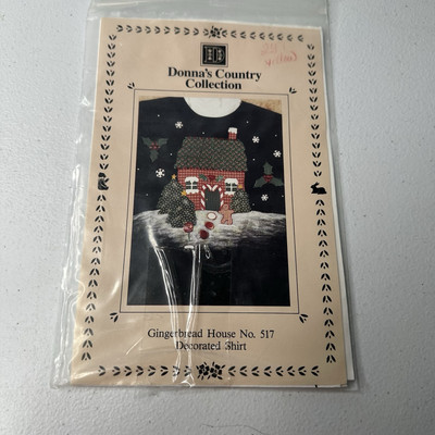 Gingerbread House Applique #517 Pattern w/ Fabric Donna's Country UNCUT