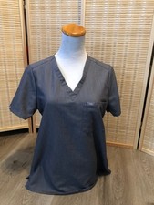 FIGS Nursing Scrubs Scrub Top Technical Collection Gray PO 1659 Small S H320 