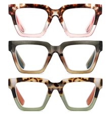 Yogo Vision Blue Light Blocking Reading Glasses for Women Big Square Oversized