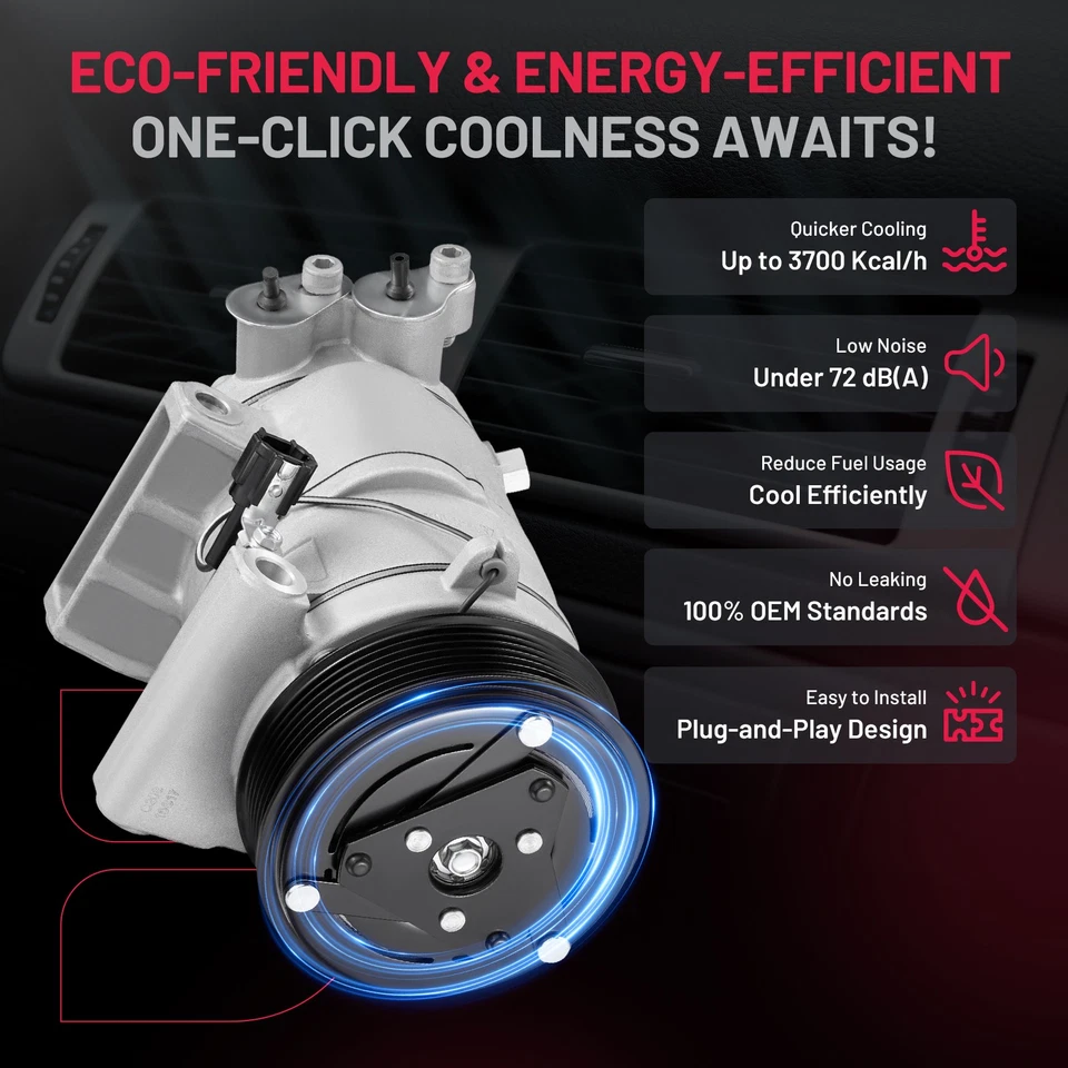 Compresor de aire acondicionado compatible con Nissan Armada Pathfinder Titan NV Infiniti QX56 5,6 L 67641 Foto 4 de 4