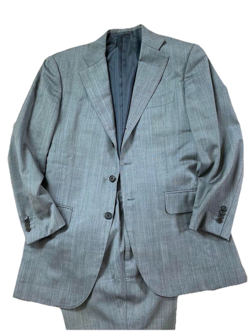 Ring Jacket Sartoria Ring Handmade Grey Wool Suit 48 IT 40R