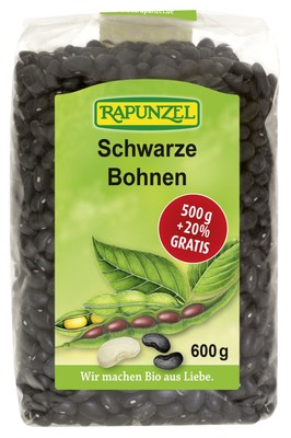 Rapunzel Schwarze Bohnen (6x 500g) - Bio Sparpaket Bohnen Vorrat Vegan kochen