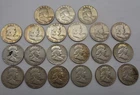 Ben Franklin Silver Half Dollars   (21 coins) - 90% Silver 1948-1963