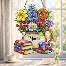 Personalized Grandma Flower Suncatcher Acrylic Custom Gift for Her
