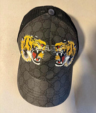 Gucci Baseballkappe Schwarz Logo Tiger-Sticke...