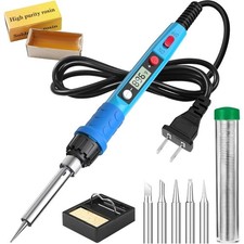80W 110V LCD Digital Soldering Iron Station Kit with Heater 5 Tips