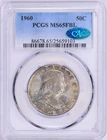 1960 Franklin Half PCGS MS65 FBL CAC Rainbow Toning