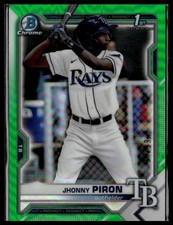 2021 Bowman Chrome #BCP-239 Jhonny Piron Prospects Green Refractor #/99