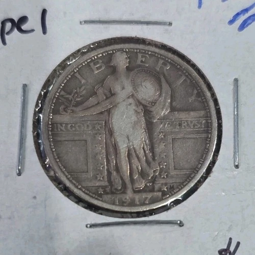 1917 Standing Liberty Quarter Type 1 San Francisco 25C Silver Coin