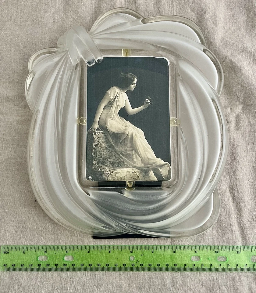 Vintage 80's Misaka Love Knot Frosted Glass Picture Frame - Image 2 of 4