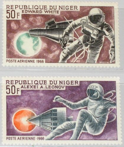 NIGER 1966 118-19 C56-57 astronautas Edward H. White Alexei A. Leonov espacio montado sin montar o montado - Imagen 1 de 1