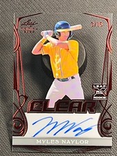 2023 Leaf Trinity CLEAR ROOKIE AUTO Myles Naylor 3/15