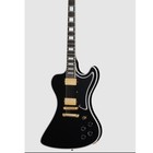 Electric guitar Solid black gold hardware bone nut SS frets ebony fingerboard bl