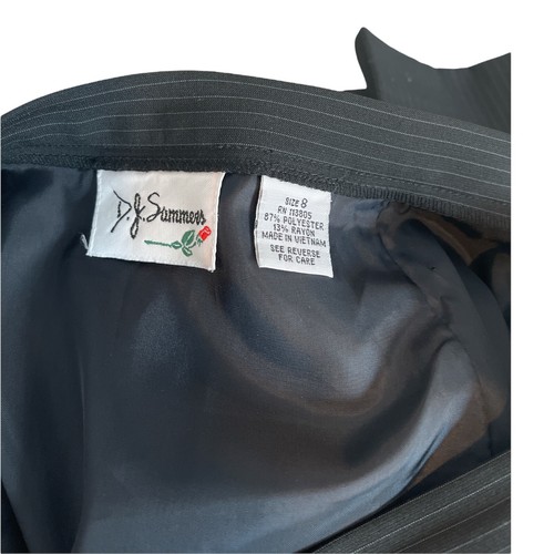 D. J. Summers Women 2-Piece Blazer Sz 8 Skirt Lined Pencil Pleated Lined Black - Picture 10 of 11