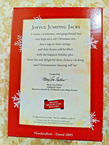 Hallmark Keepsake Ornament 2005 Joyful Jumping Jacks Set of 3 Gingerbread Man - Picture 2 of 2