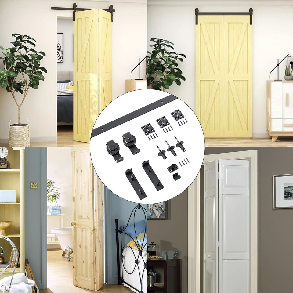 24 Inches Sliding Door Guide Rail Set Hardware Kit Bifold Sliding Door
