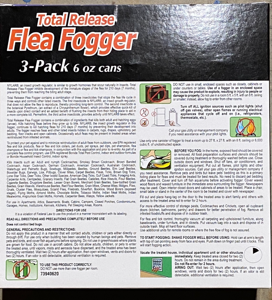 Flea & Insect Fogger Bonide Revenge 3-pack 7 Month Protection. LAST ONE ...