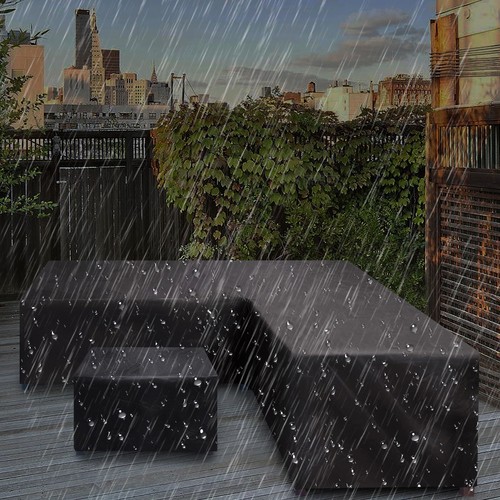 L Shaped Garden Furniture Cover Heavy Duty Rattan Corner Waterproof Outdoor Sofa - Picture 10 of 15
