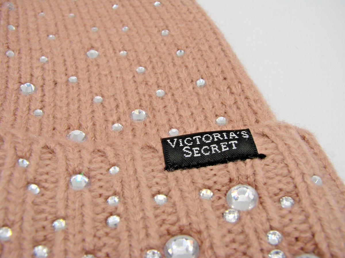 NEW Victorias Secret Hat Beanie Rhinestone Embellished Pom  display picture 1