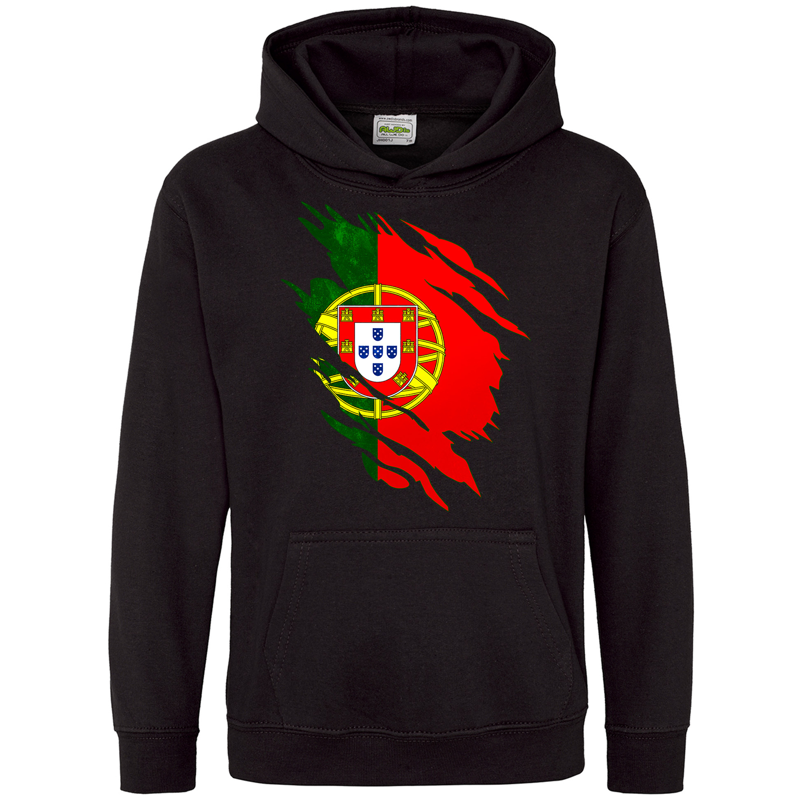 Torn Effect Portugal Flag Hoodie Football Christmas Gifts For Kids Portugese ... image 4