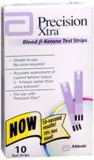Precision Xtra Blood B-Ketone Test Strips 10 EA