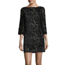 ALICE + OLIVIA black velvet beaded mini dress