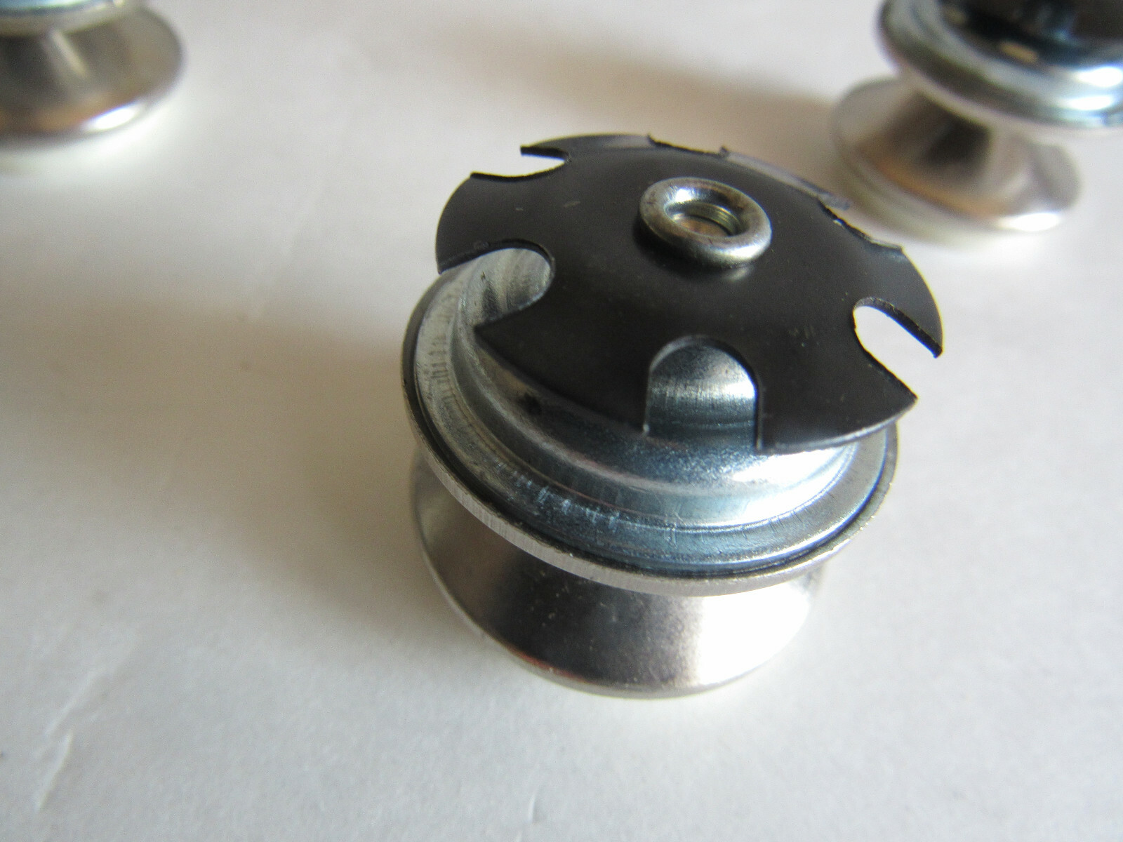 4 New SHIFFLER 11/8" Nickel Plated Nylon Base Swivel Floor Glide