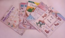 Lot of 5 Cross Stitch Booklets Baby Bibs/ Nursery Books