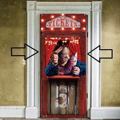 Halloween Party Door Decoration Horror Circus Creepy Clown Ticket Office New fg