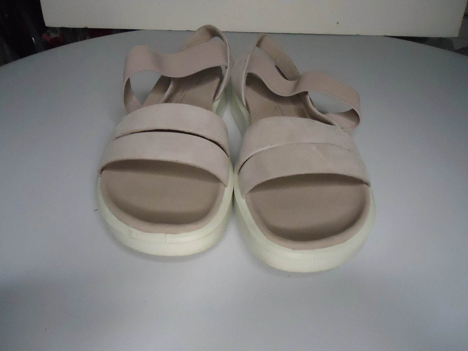 ECCO Sandalo da donna Yuma due cinturini grigio nabuk rosa taglia 41 10 pelle