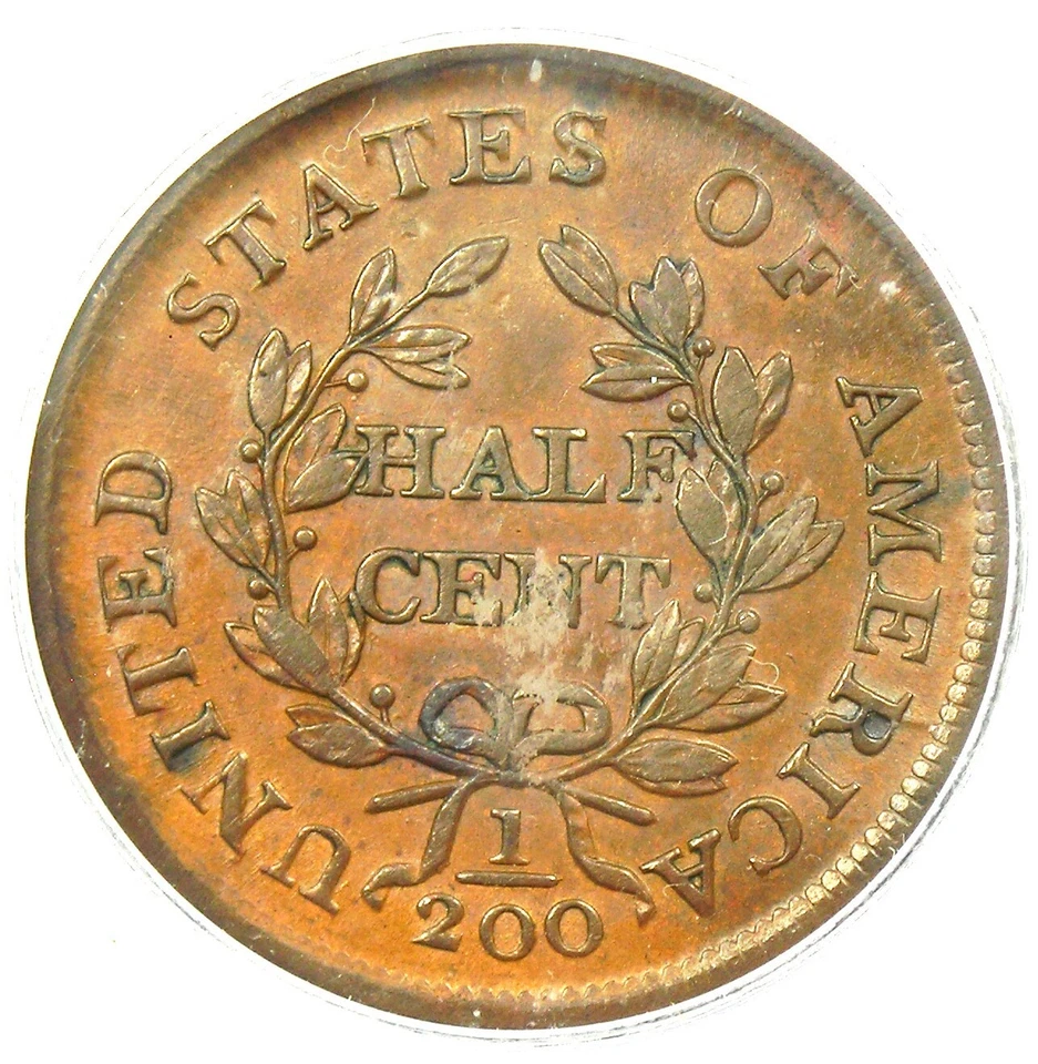 1804 Spiked Chin Draped Bust Half Cent 1/2C - Certified ICG MS60 Details UNC MS - Image 4 of 4