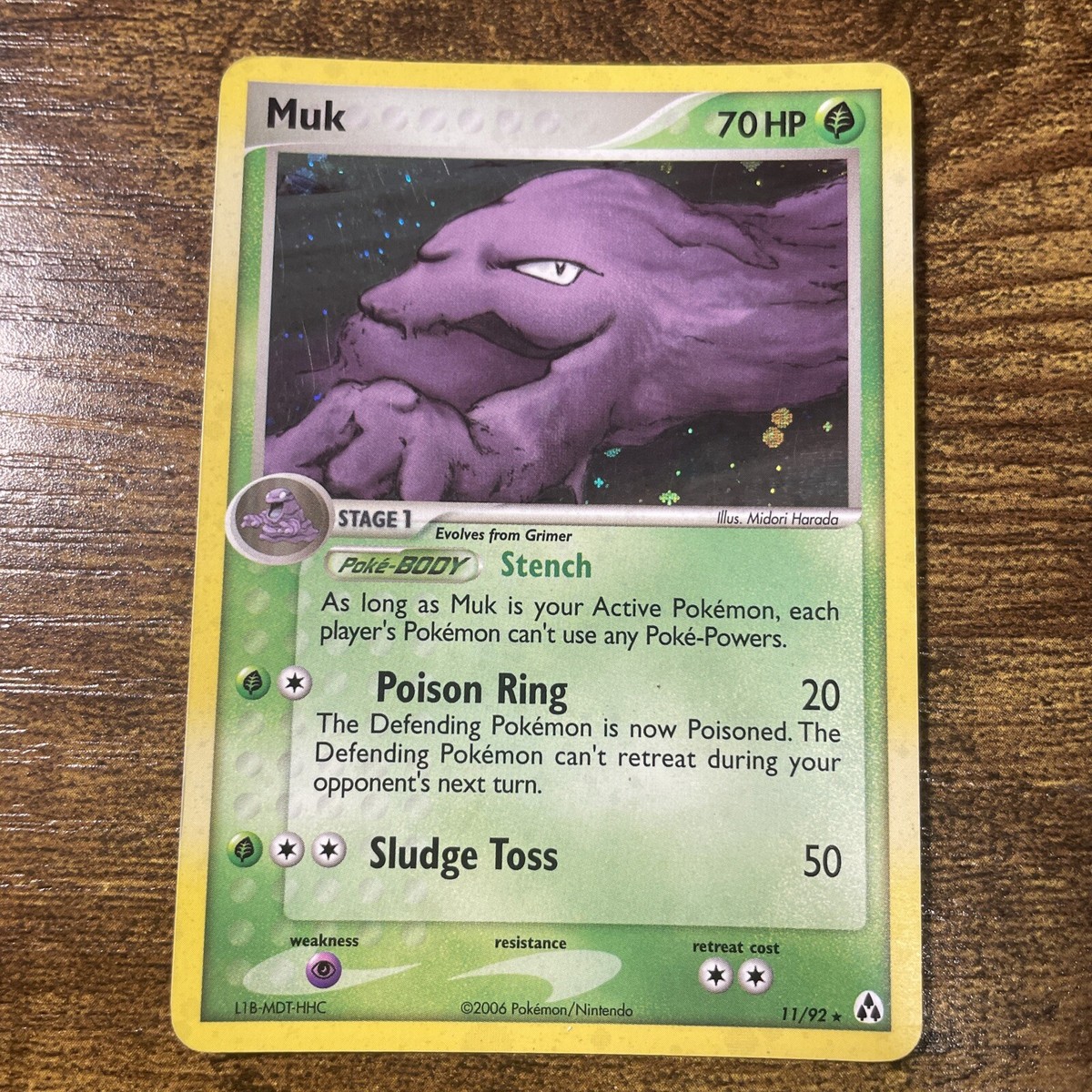 ベトベトン Muk Pokemon Holo Rare ポケモンカード MINT MUK HOLO RARE POKEMON CARD FOSSIL SET 13/62 FOIL