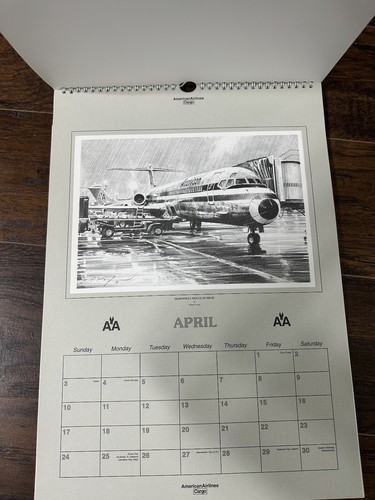 1994 American Airlines Cargo Plane Artwork By Robert Taylor Calendar-Style NM- - Picture 11 of 13